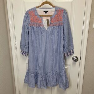 NWT - J Crew Popover striped Dress with pockets. Sz Small